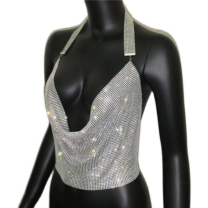 Sparkly Rhinestone Disco Party Tank Top Carauana Store