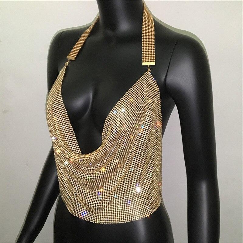 Sparkly Rhinestone Disco Party Tank Top Carauana Store