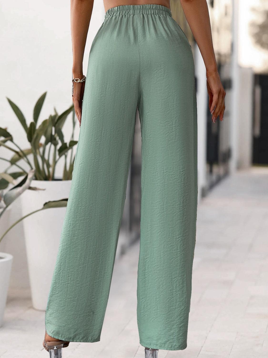 Tied High Waist Wide Leg Pants Carauana Store