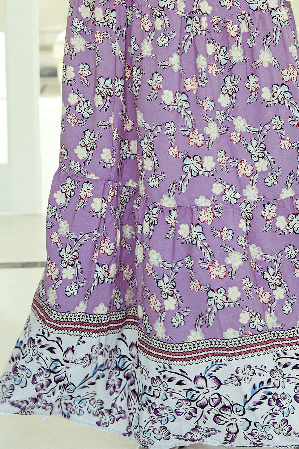 Tiered Printed Elastic Waist Skirt Carauana Store