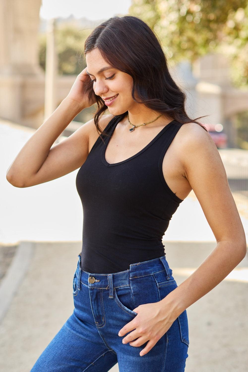 Zenana Racerback Tank Bodysuit Carauana Store