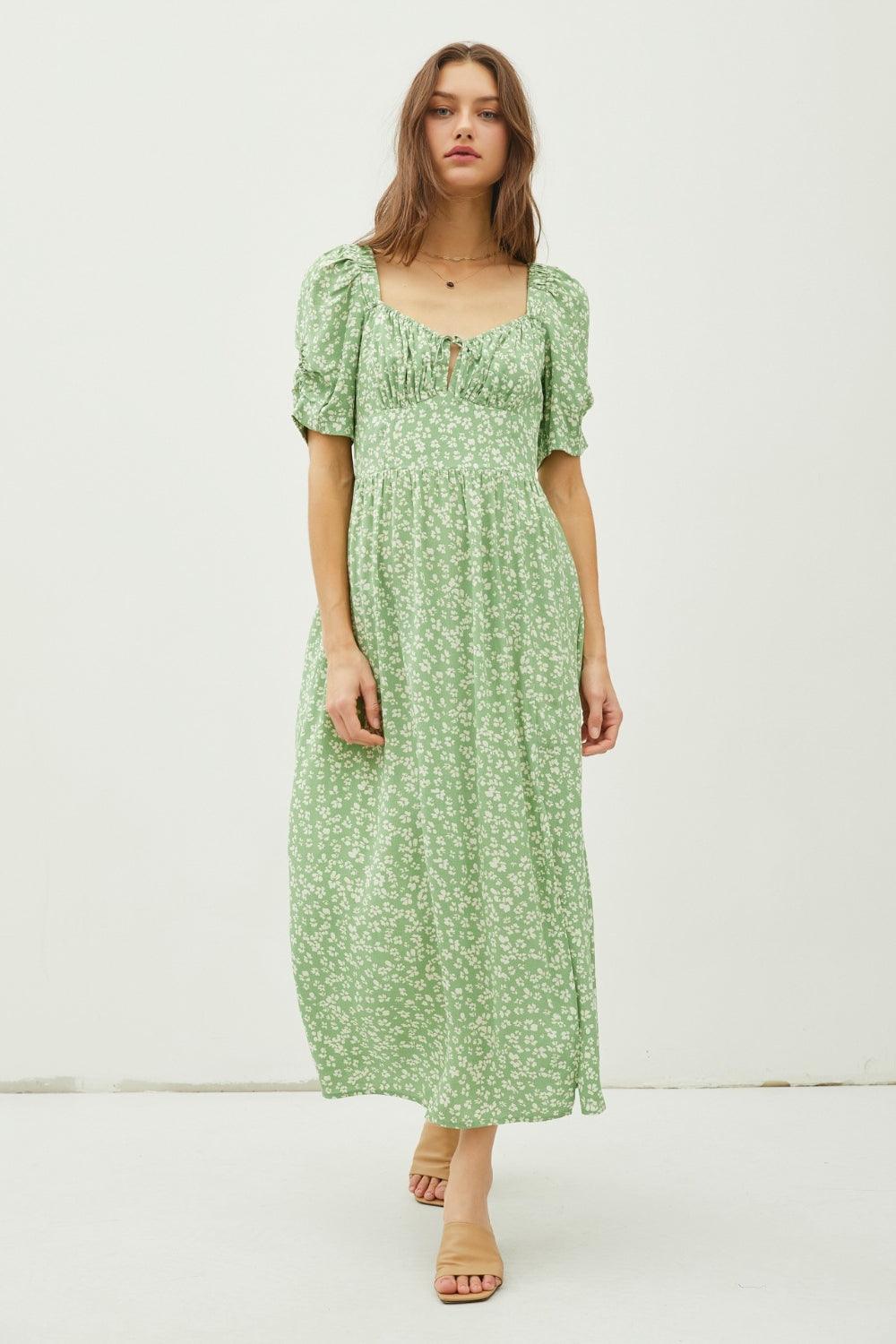 Be Cool Floral Smocked Back Slit Dress Carauana Store