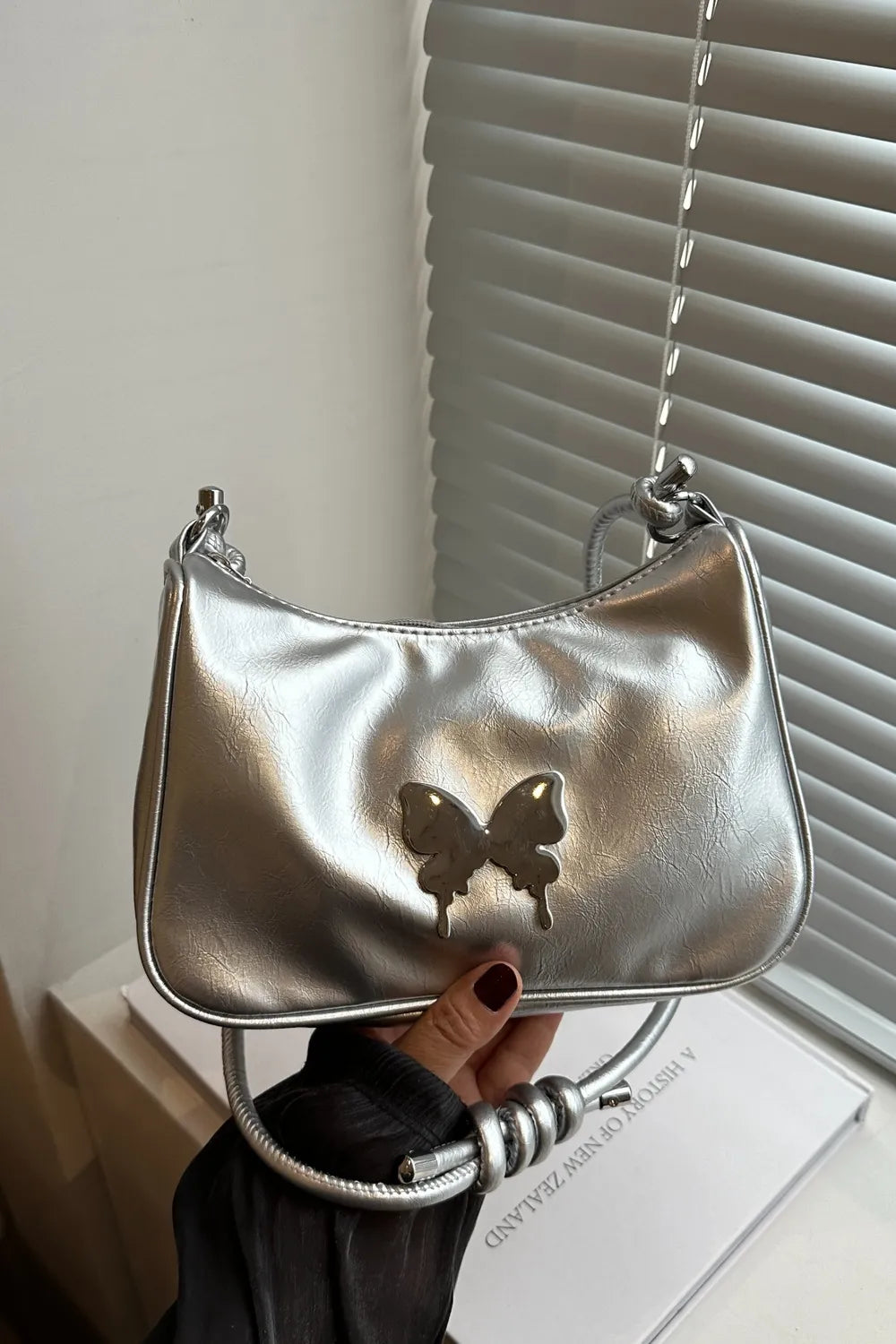 Butterfly PU Leather Knotted Strap Shoulder Bag Carauana Store