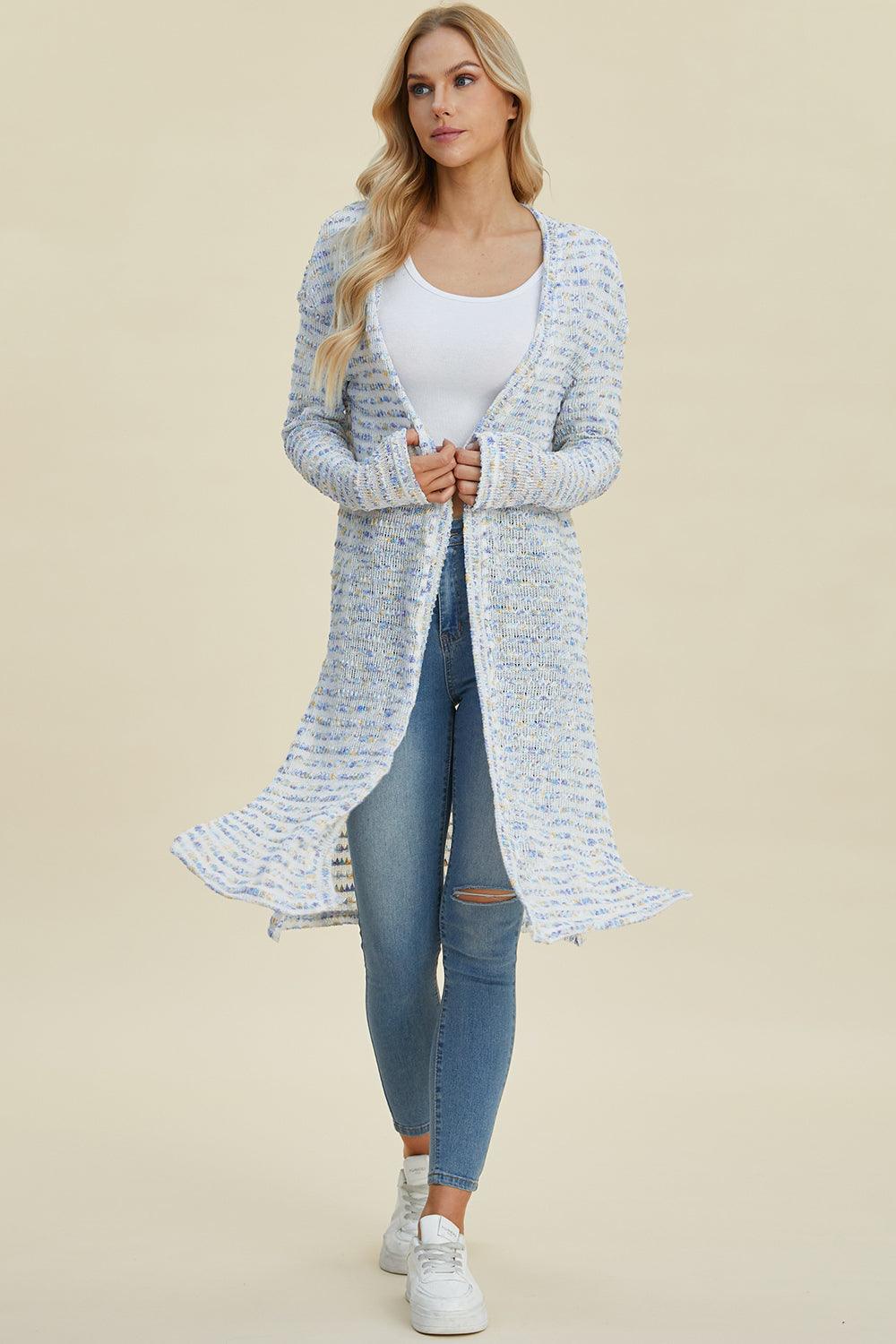 Double Take Full Size Open Front Longline Cardigan Carauana Store