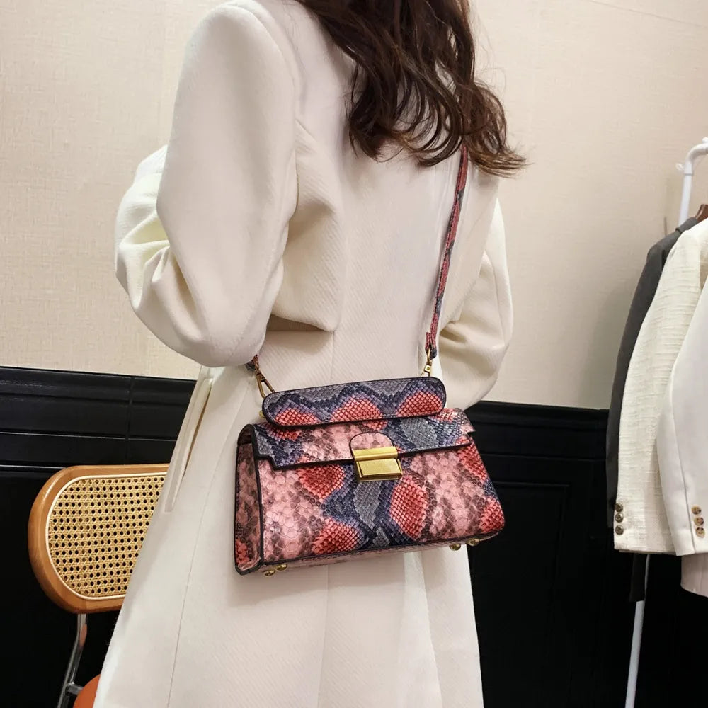 PU Leather Snakeskin Print Crossbody Bag Carauana Store
