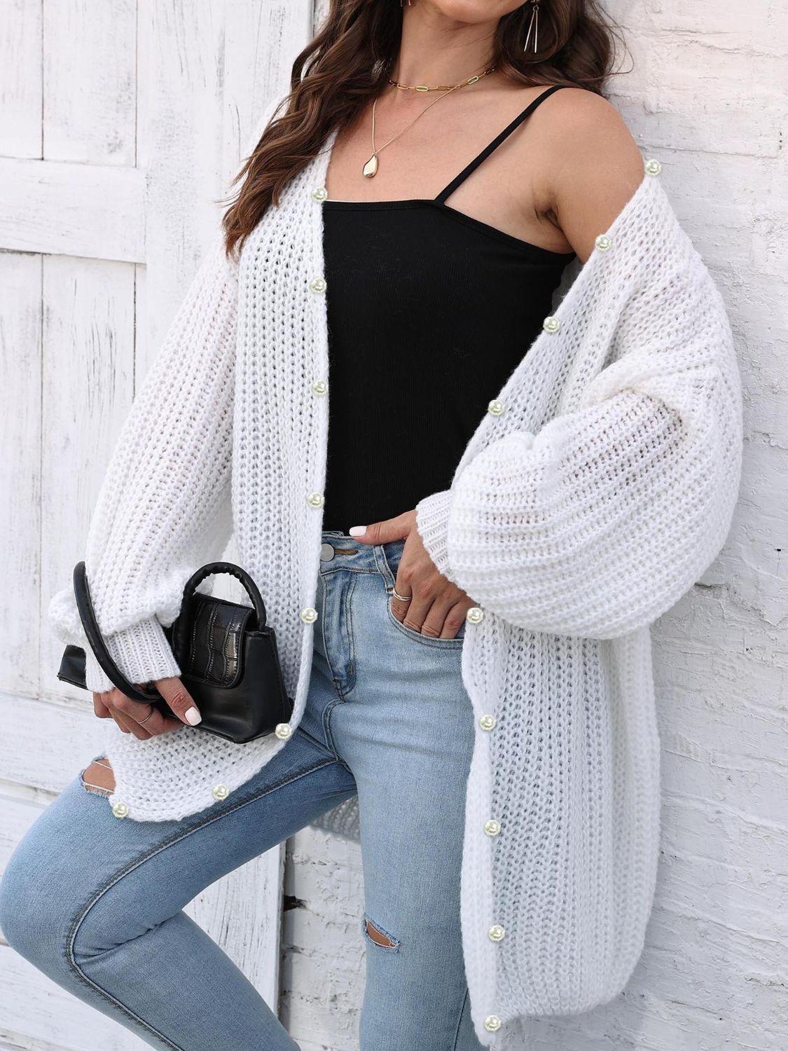 Open Front Long Sleeve Cardigan Carauana Store