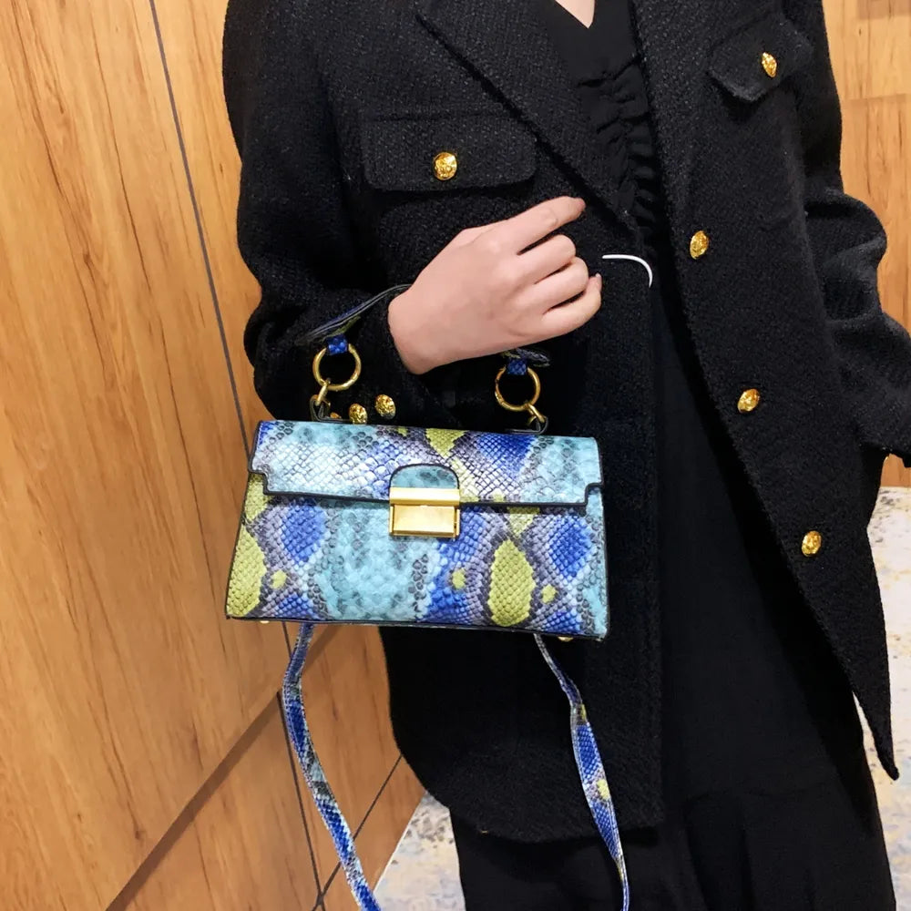 PU Leather Snakeskin Print Crossbody Bag Carauana Store