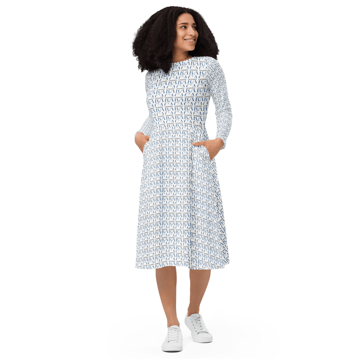 CARAUANA midi dress long sleeve Carauana Store