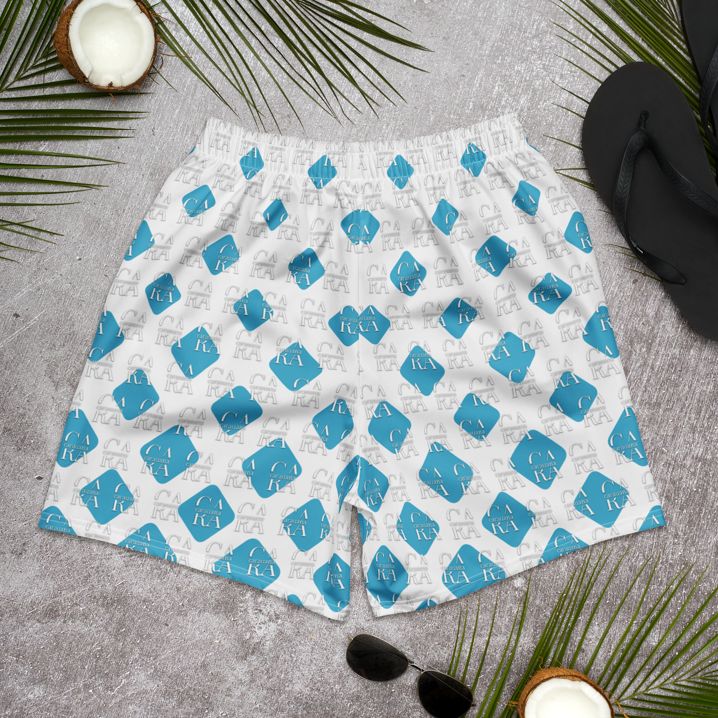 Unisex Athletic Long Shorts CaRaUaNa Cube Style