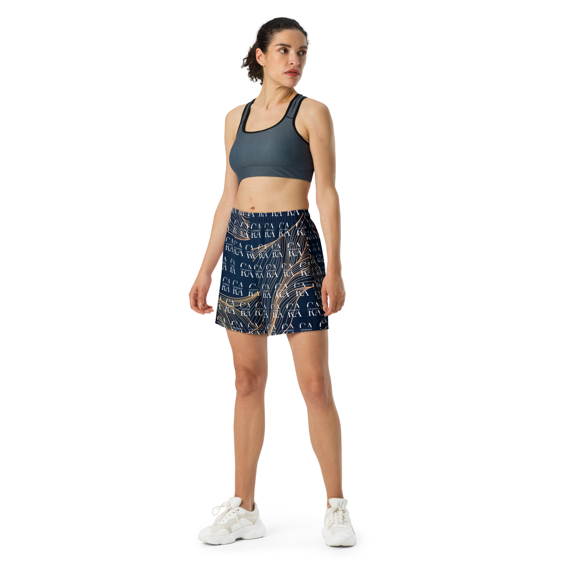 CaRaUaNa Athletic Shorts Unisex blue gold Carauana Store