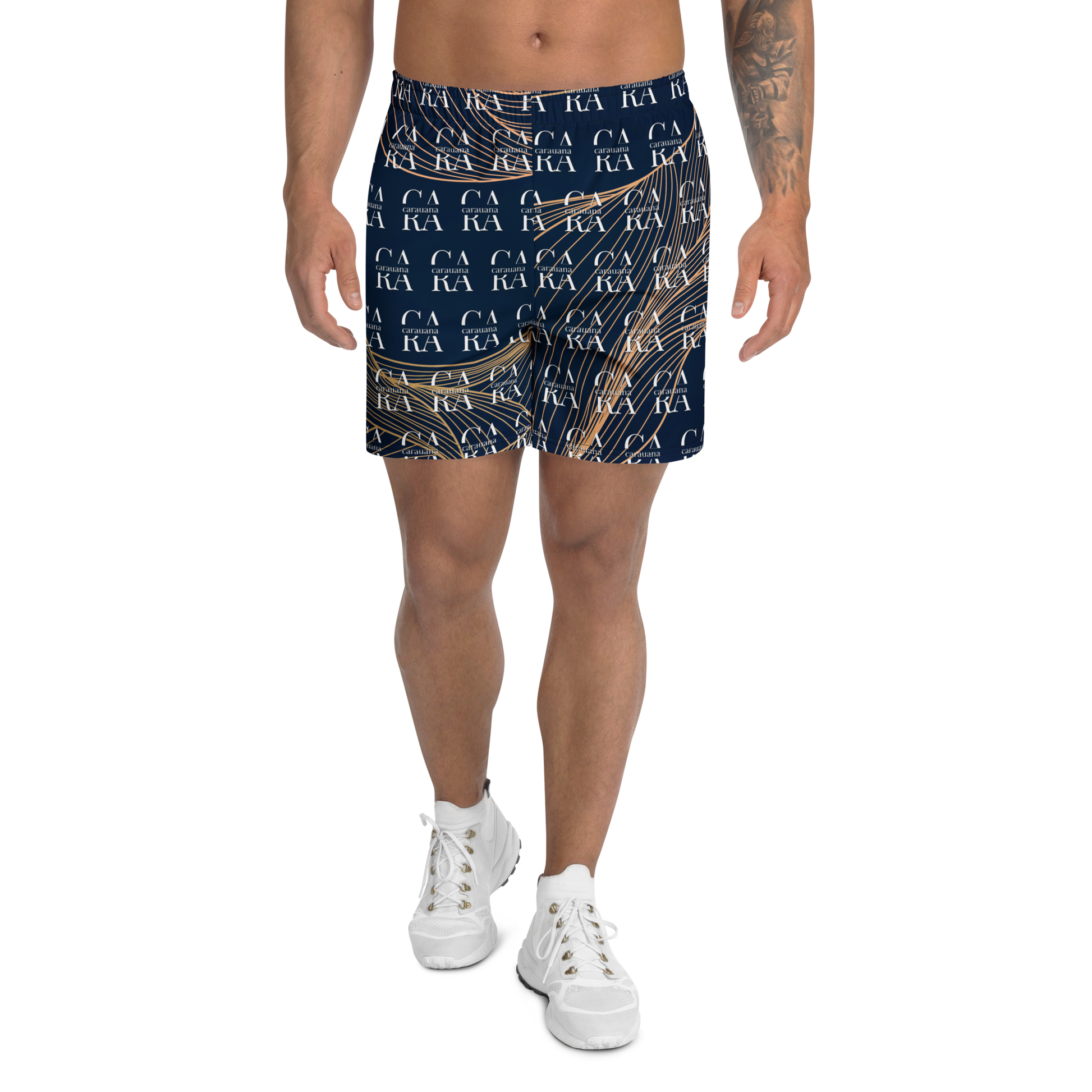 CaRaUaNa Athletic Shorts Unisex blue gold Carauana Store