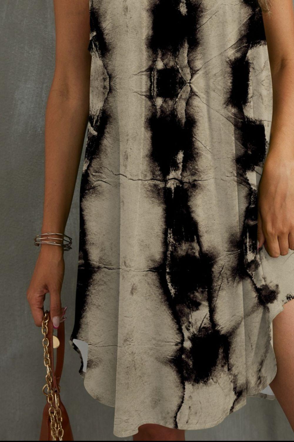 Tie-Dye Grecian Neck Dress Carauana Store