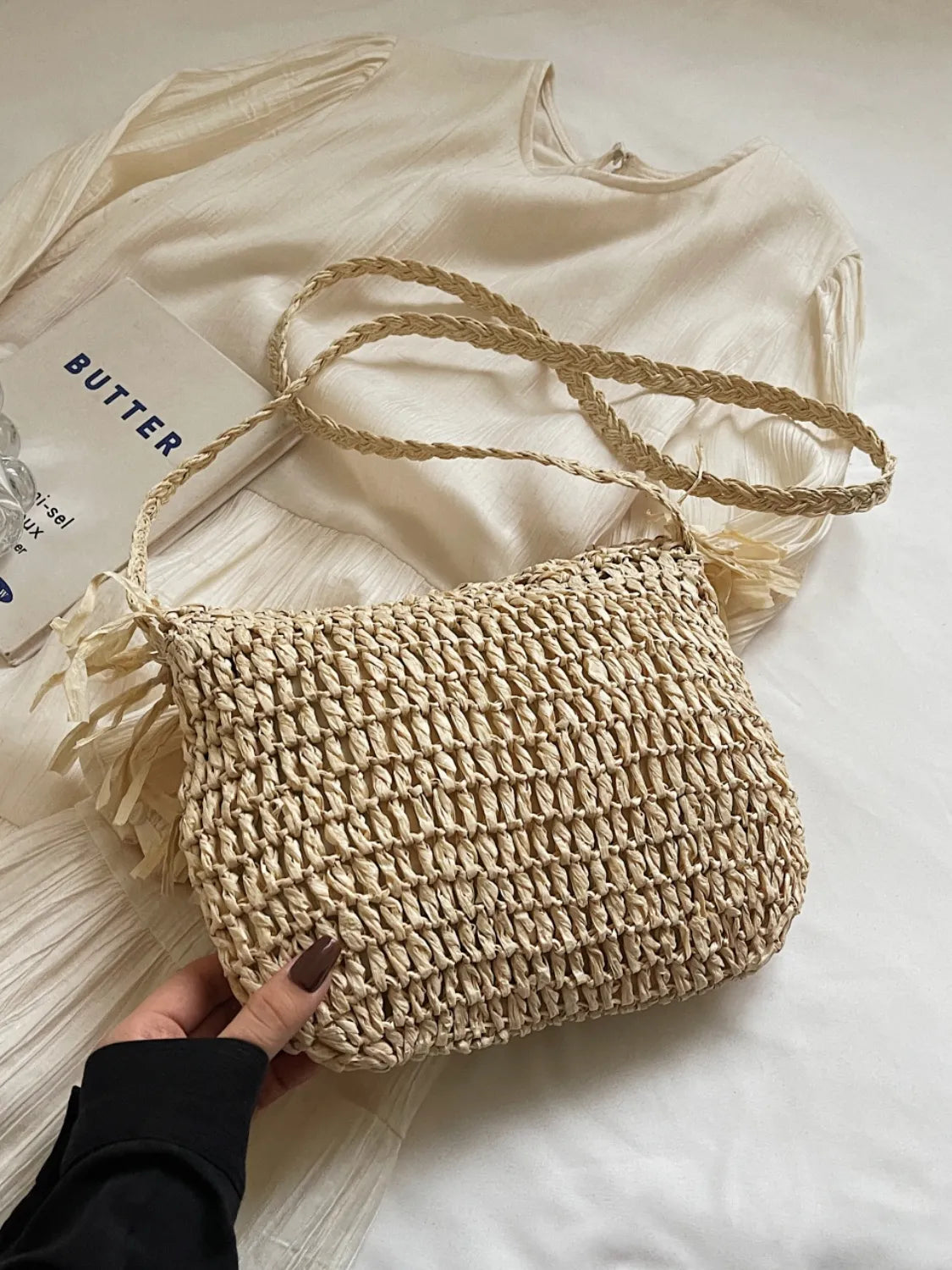 Straw Braided Fringe Shoulder Bag Carauana Store