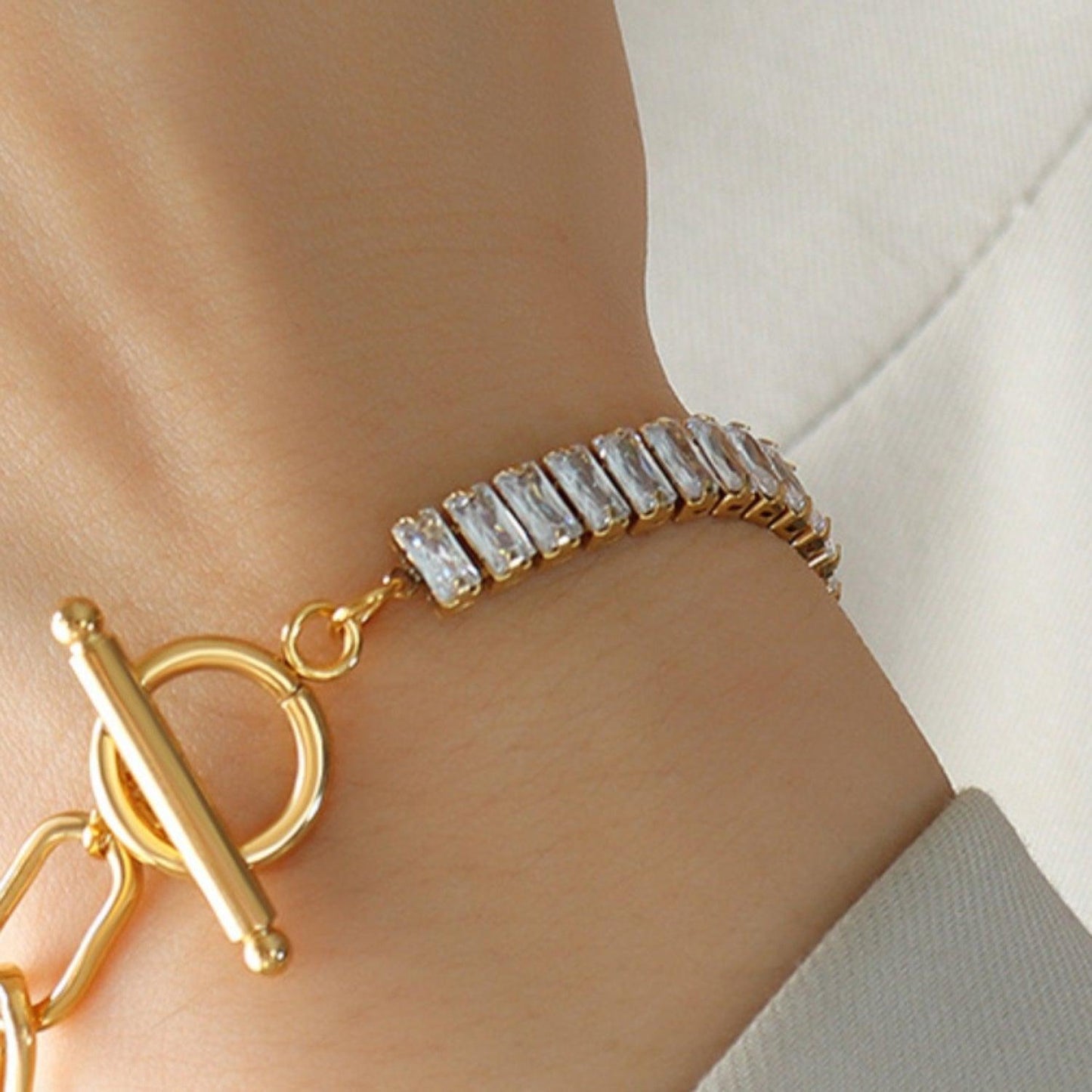Zircon Titanium Steel Closure Bracelet Carauana Store