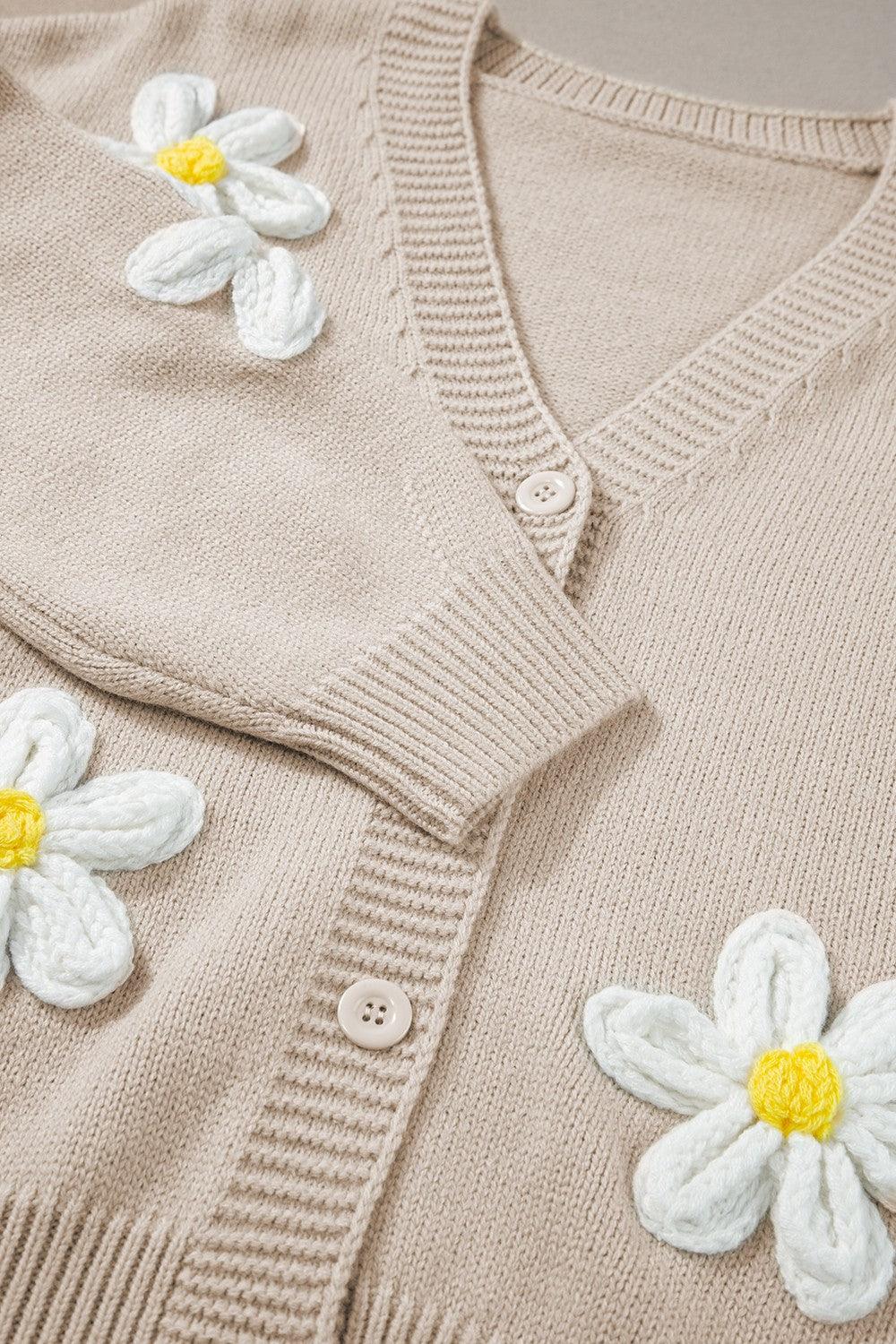 Flower Dropped Shoulder Long Sleeve Cardigan Carauana Store