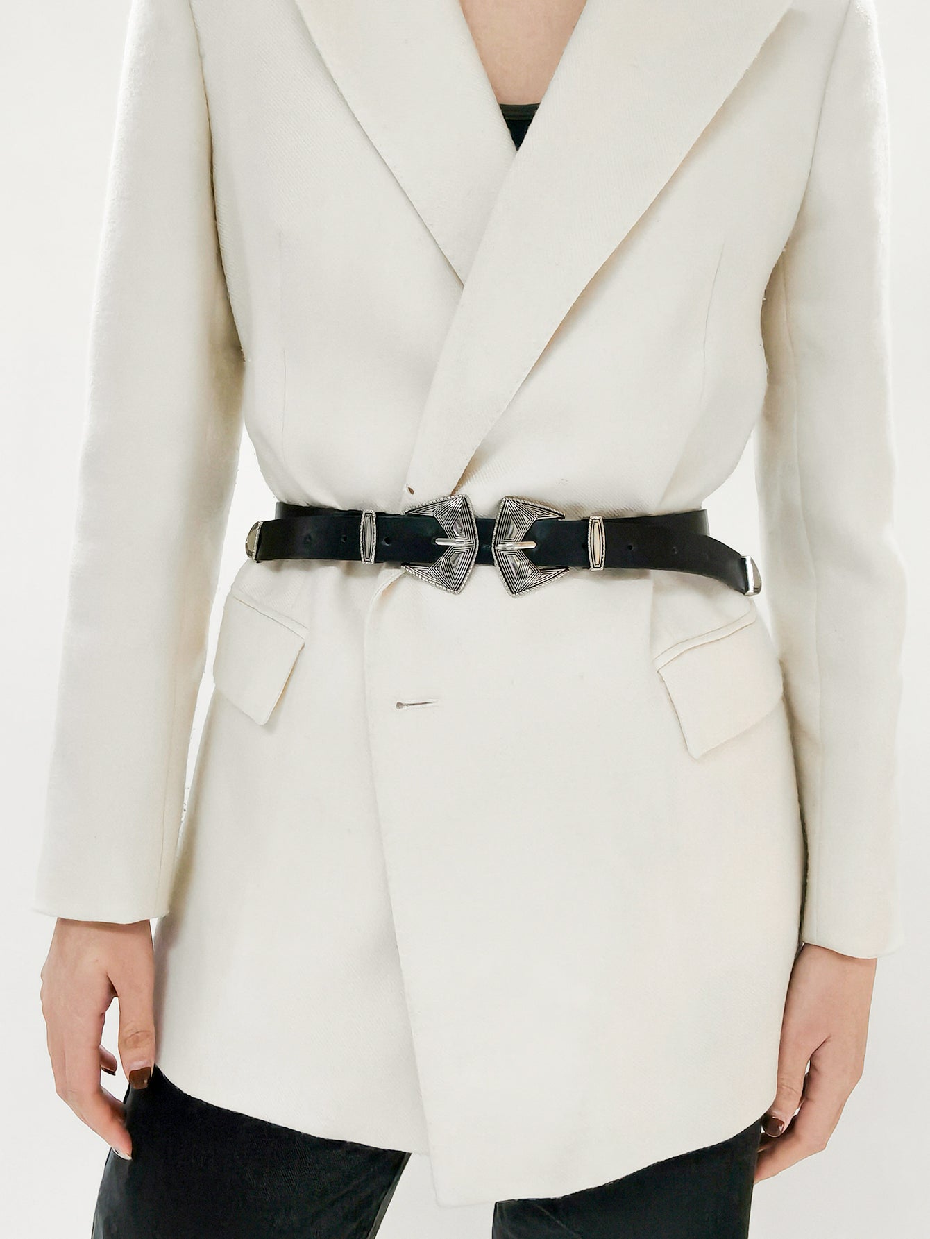 Double Buckle PU Leather Belt Carauana Store