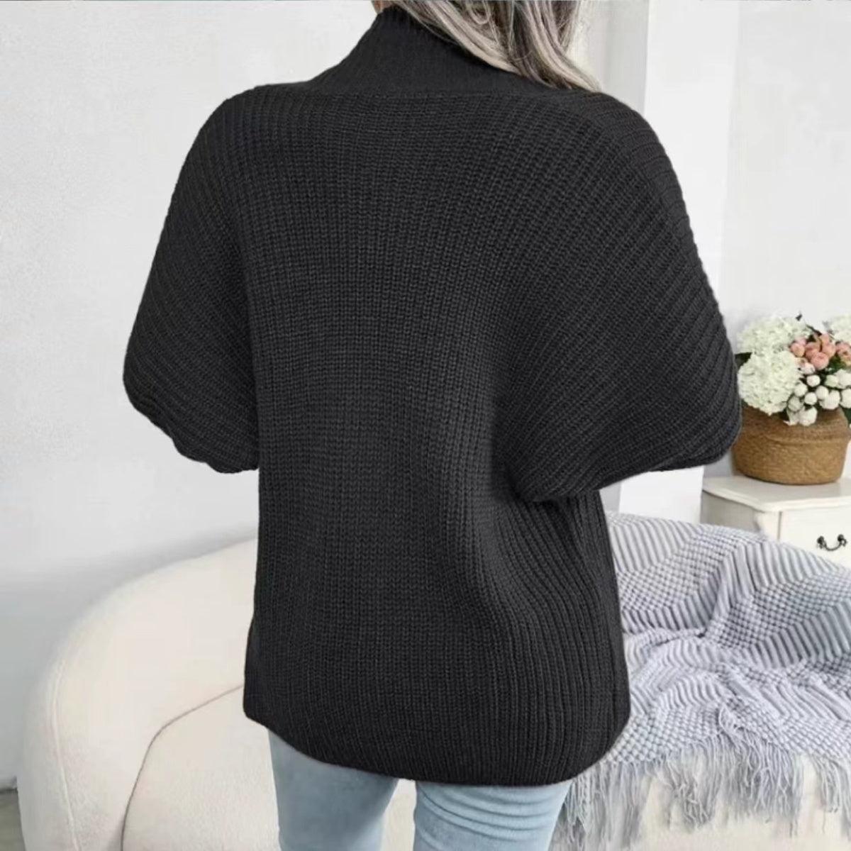 Open Front Lantern Sleeve Cardigan Carauana Store