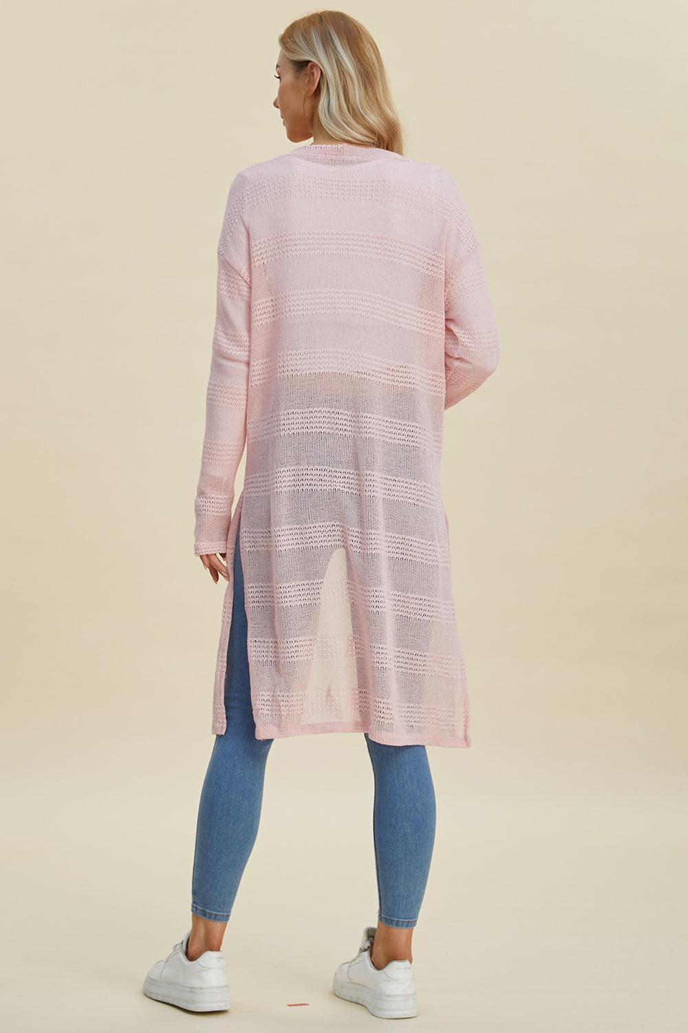 Double Take Full Size Open Front Longline Cardigan Carauana Store