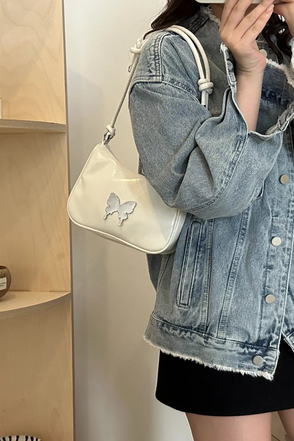 Butterfly PU Leather Knotted Strap Shoulder Bag Carauana Store