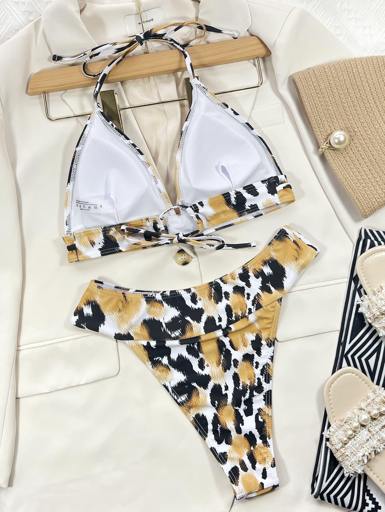 Animal Print Halter Neck Bikini Set Carauana Store