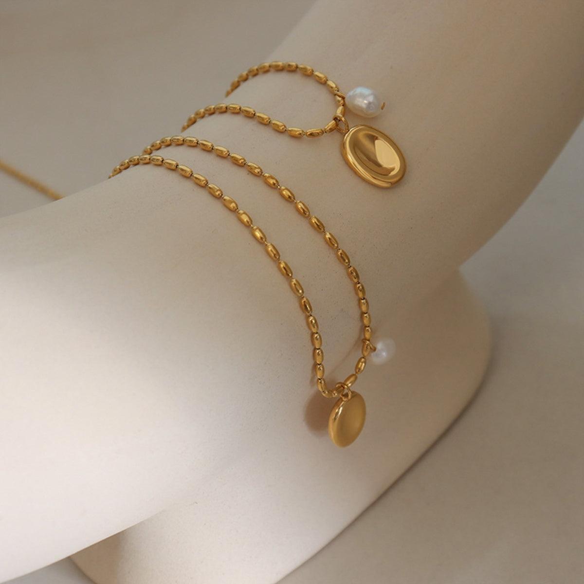 Titanium Steel Freshwater Pearl Pendant Necklace Carauana Store