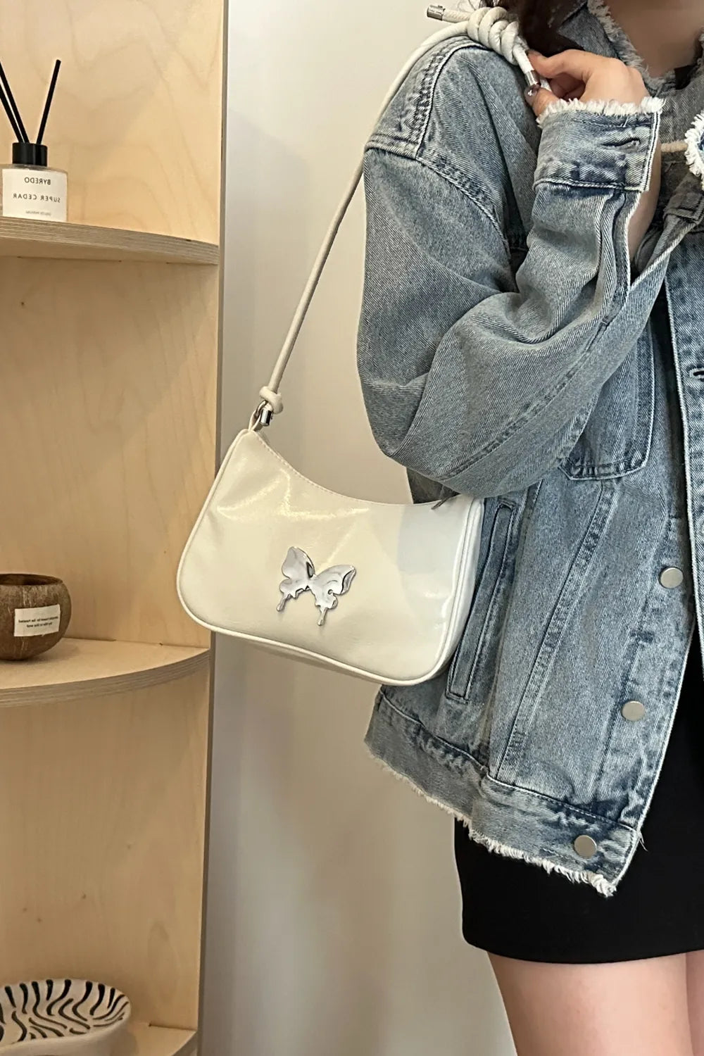Butterfly PU Leather Knotted Strap Shoulder Bag Carauana Store