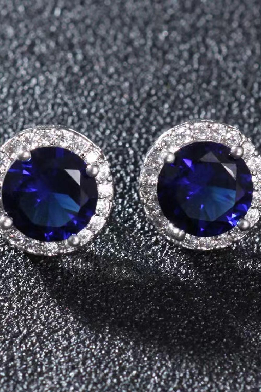 Contrast 2 Carat Moissanite Platinum-Plated Stud Earrings Carauana Store