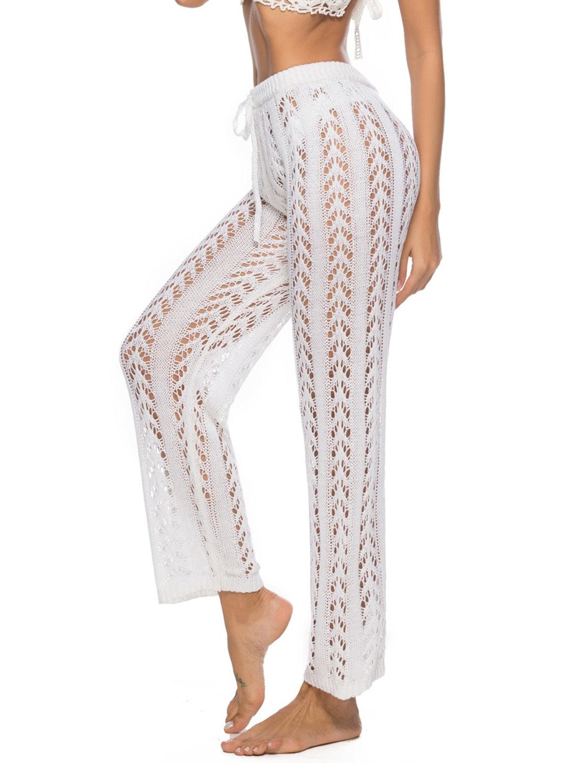 Cutout Drawstring High Waist Swim Pants Carauana Store