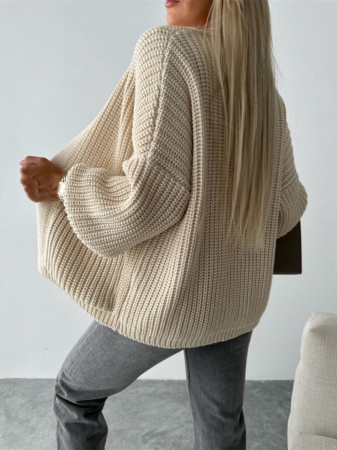 Open Front Dropped Shoulder Cardigan Carauana Store