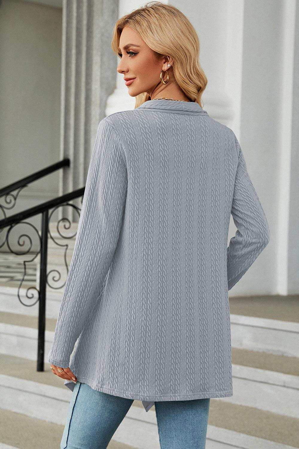 Open Front Long Sleeve Cardigan Carauana Store