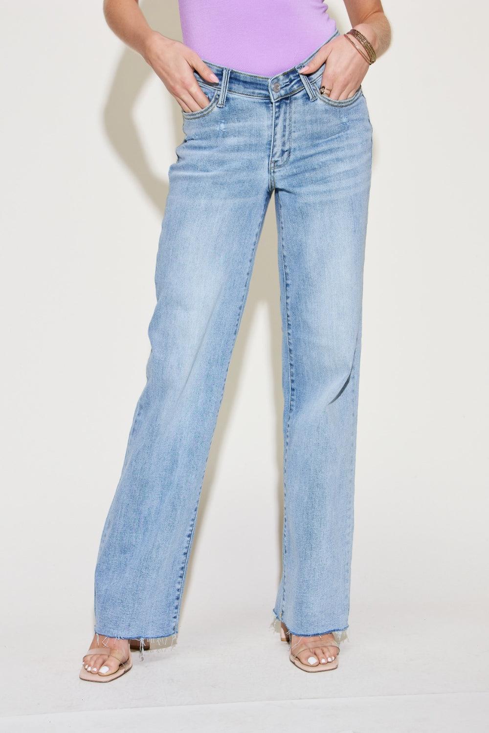 Judy Blue Full Size V Front Waistband Straight Jeans Carauana Store