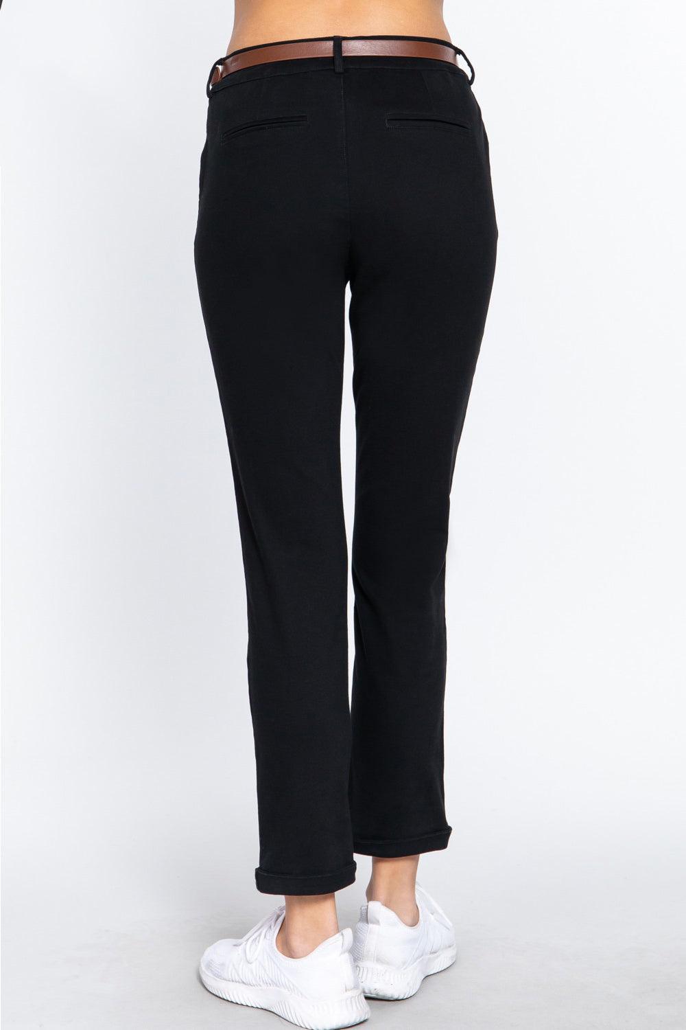 ACTIVE BASIC Cotton-Span Twill Straight Pants Carauana Store
