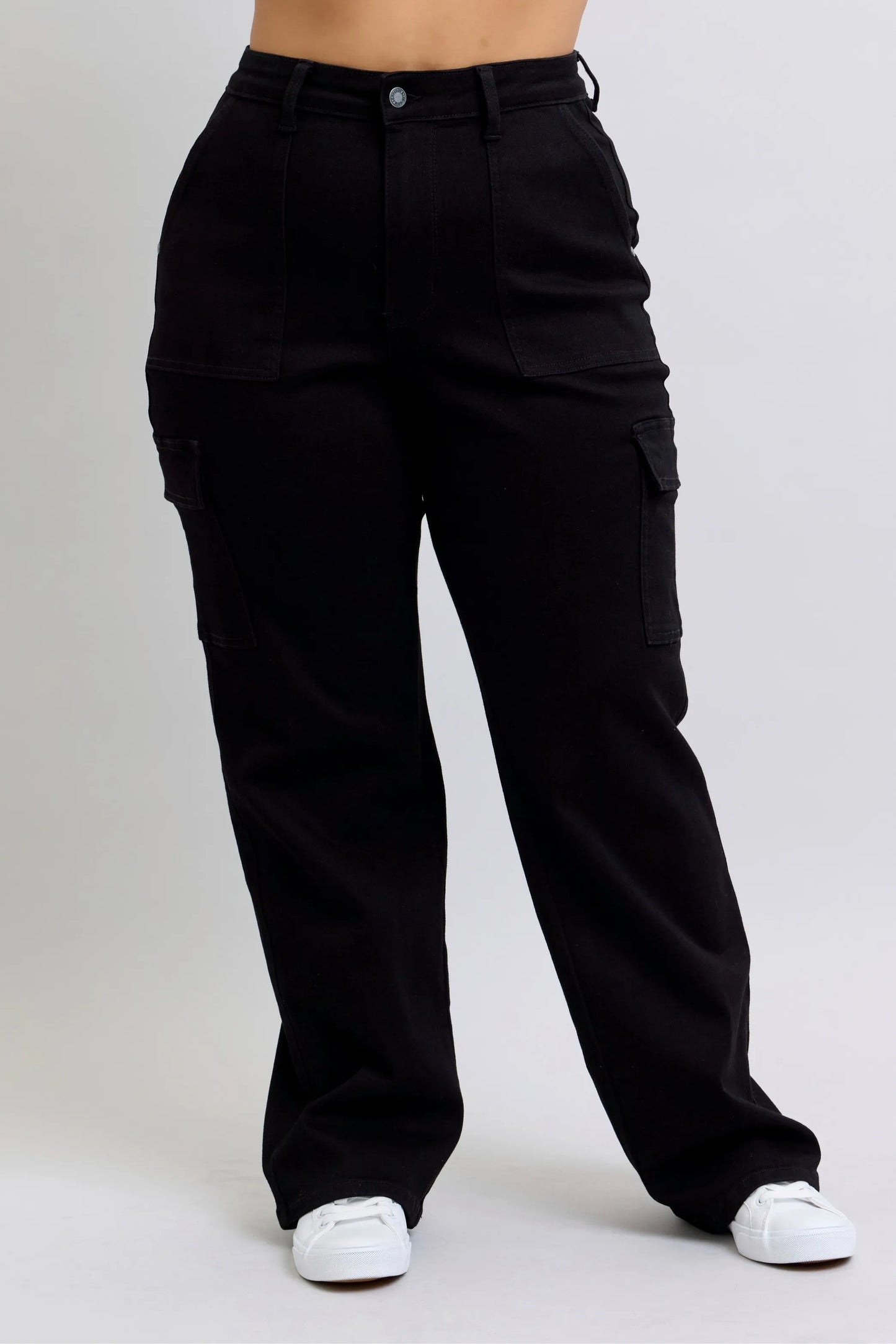 Judy Blue Full Size High Waist Cargo Wide Leg Jeans Plus Size Carauana Store