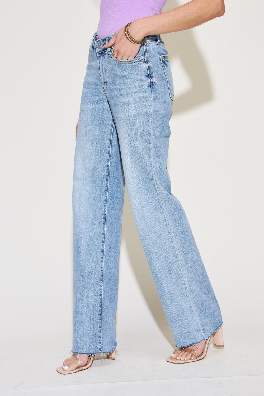 Judy Blue Full Size V Front Waistband Straight Jeans Carauana Store