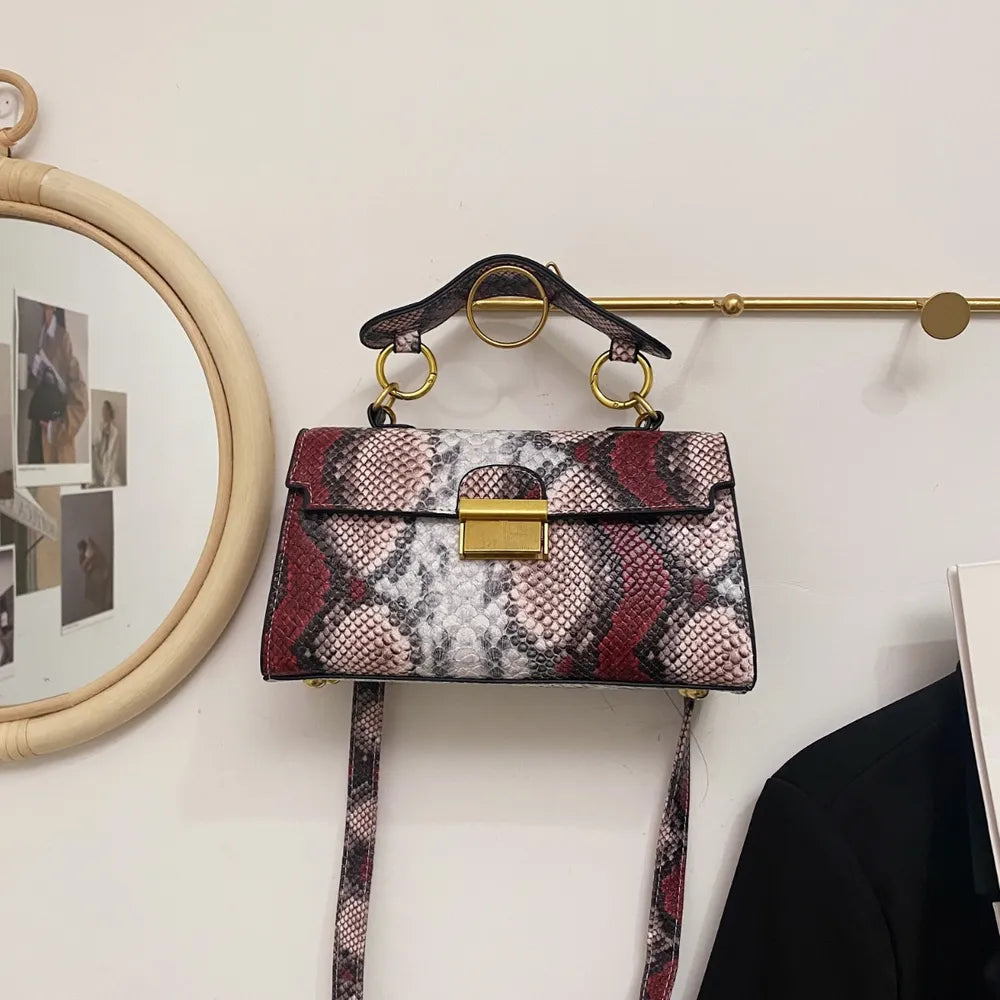PU Leather Snakeskin Print Crossbody Bag Carauana Store