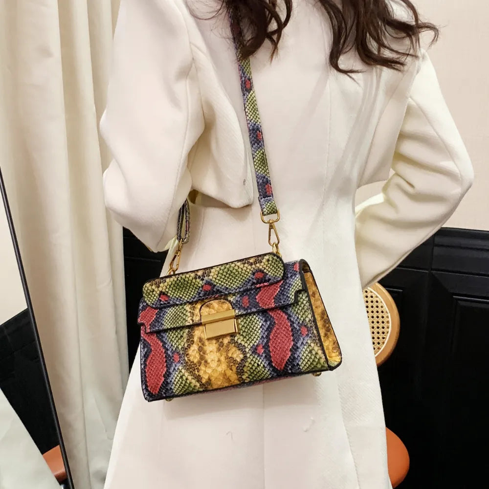 PU Leather Snakeskin Print Crossbody Bag Carauana Store