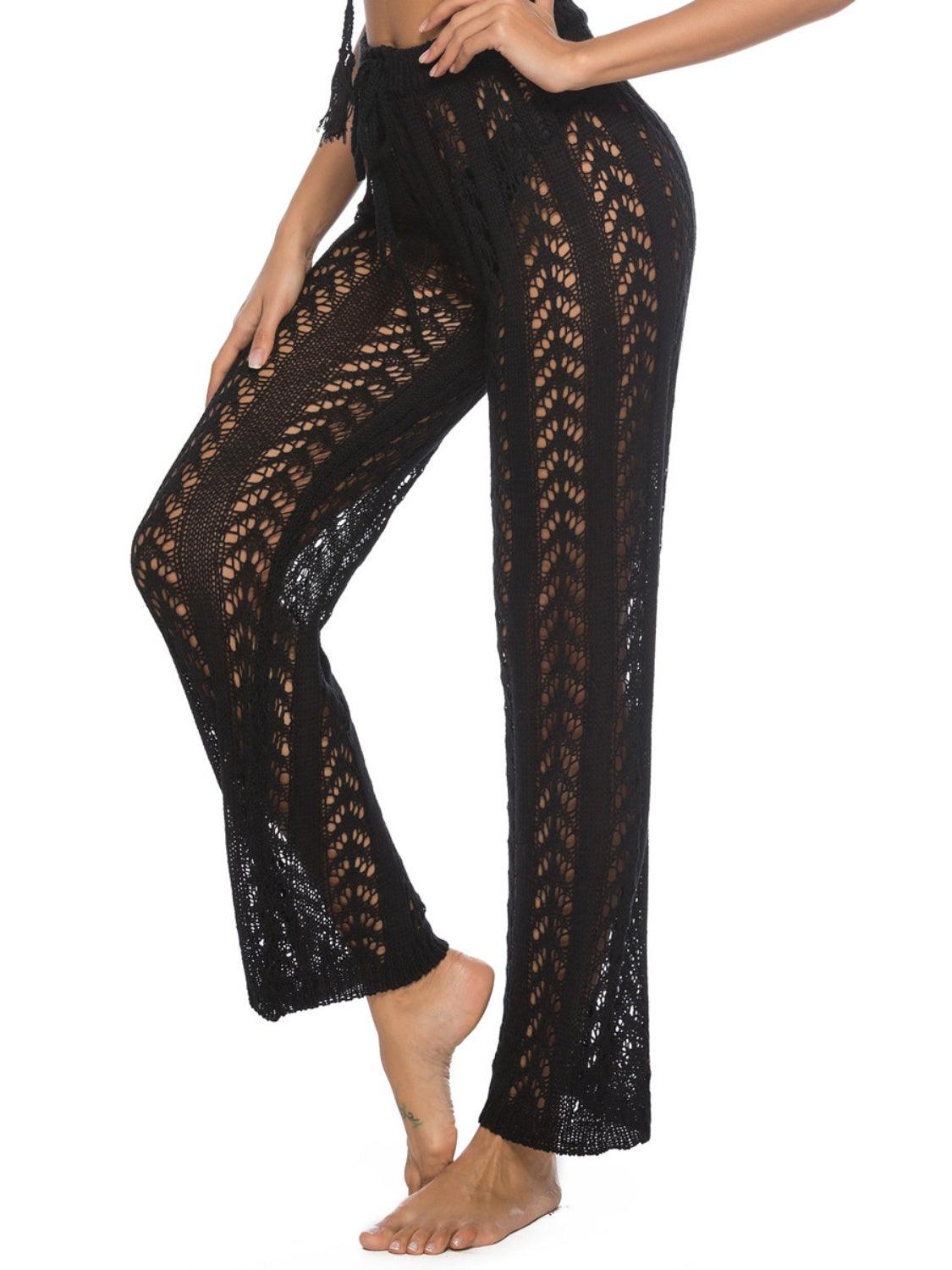 Cutout Drawstring High Waist Swim Pants Carauana Store