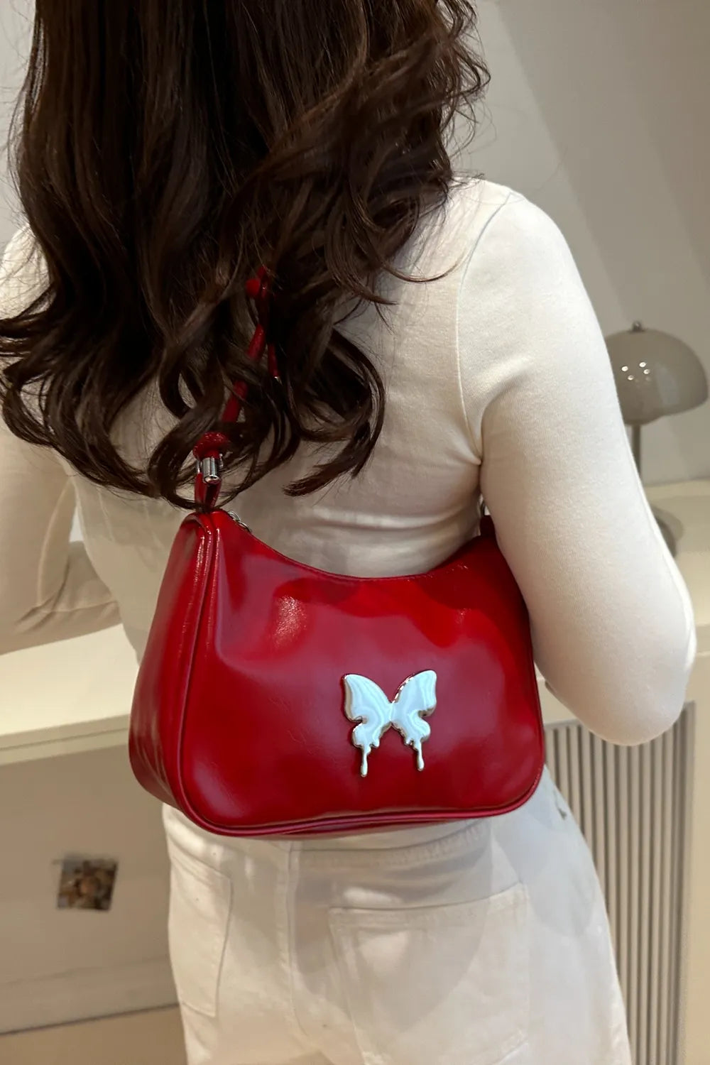 Butterfly PU Leather Knotted Strap Shoulder Bag Carauana Store