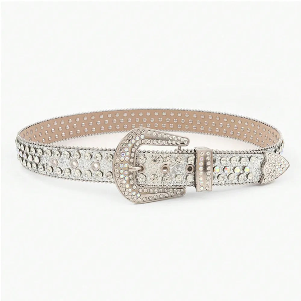 PU Leather Rhinestone Belt Carauana Store