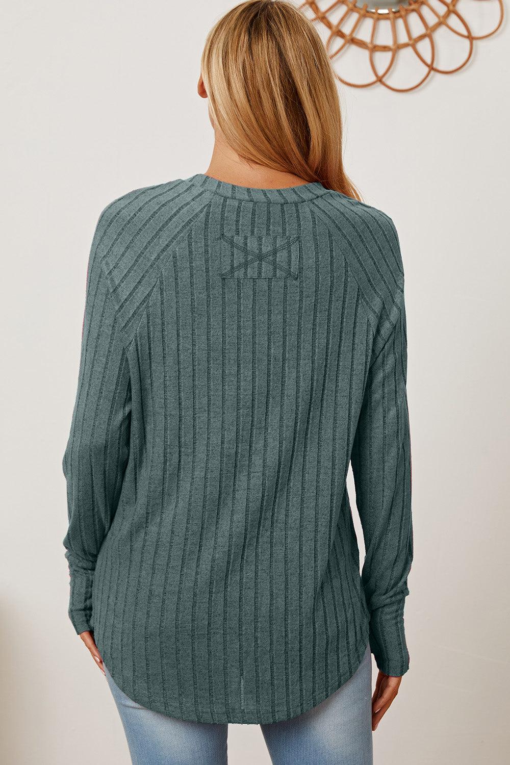 Basic Bae Full Size Ribbed Thumbhole Sleeve T-Shirt Carauana Store