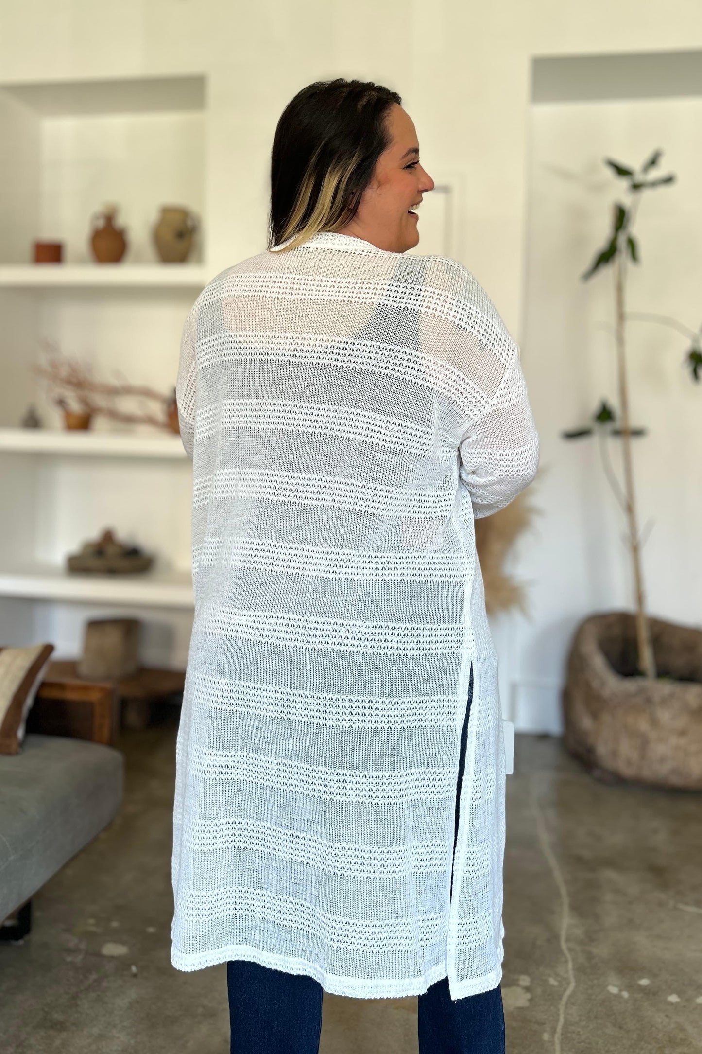 Double Take Full Size Open Front Longline Cardigan Carauana Store