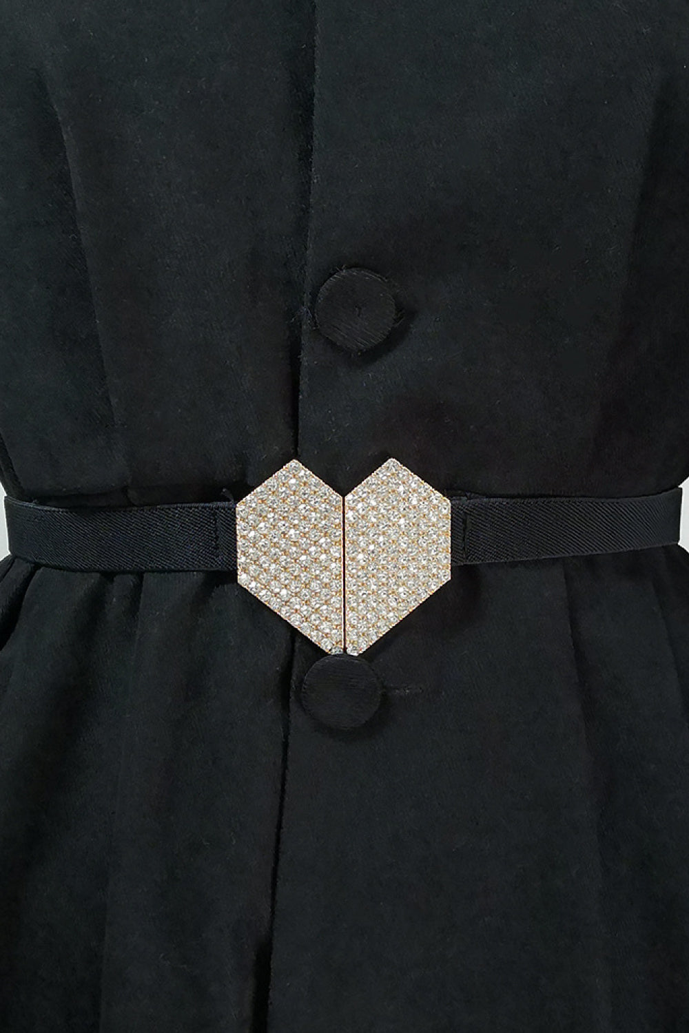 Rhinestone Heart Buckle Elastic Belt Carauana Store