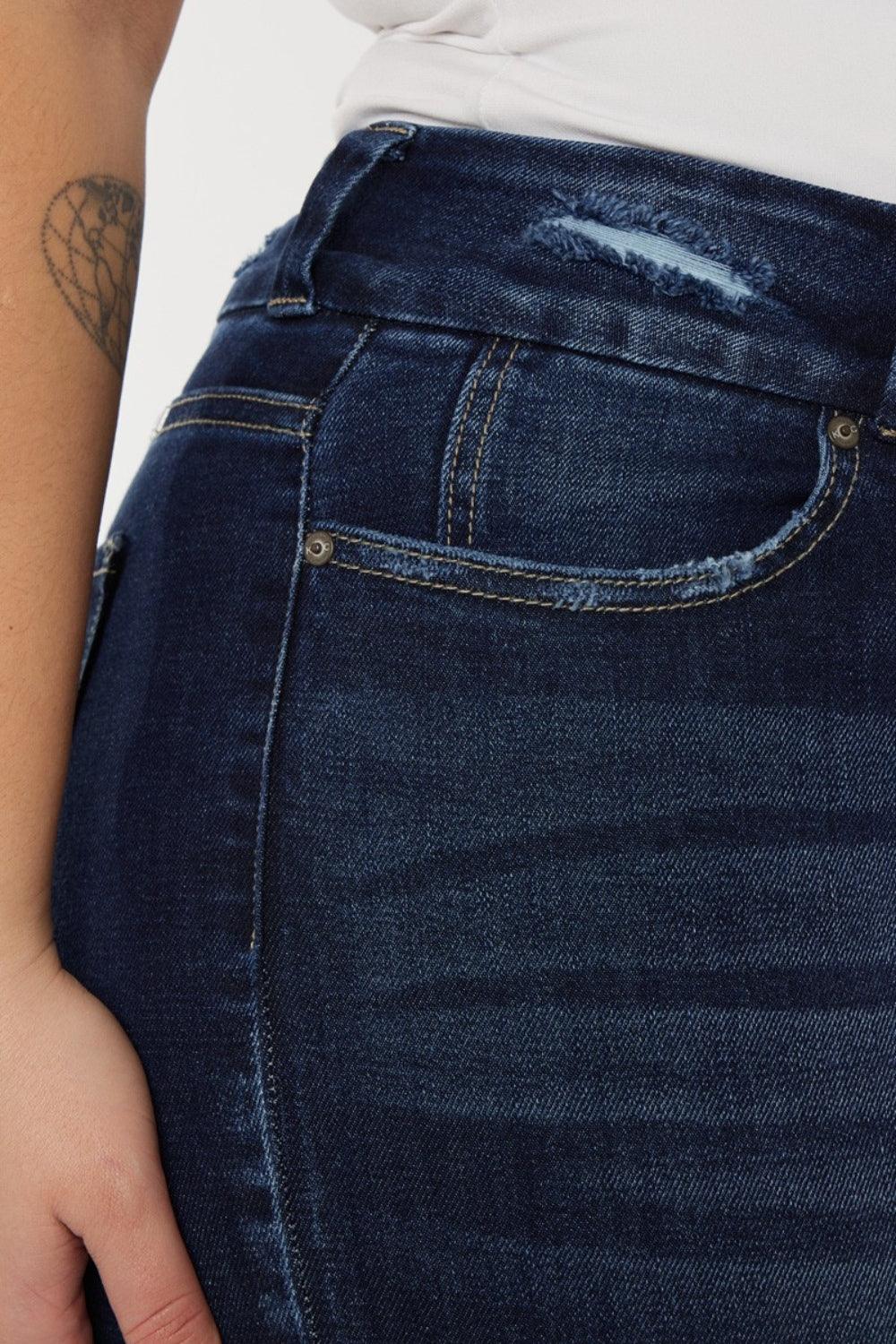 Kancan Full Size Cat's Whiskers Raw Hem High Waist Jeans Carauana Store