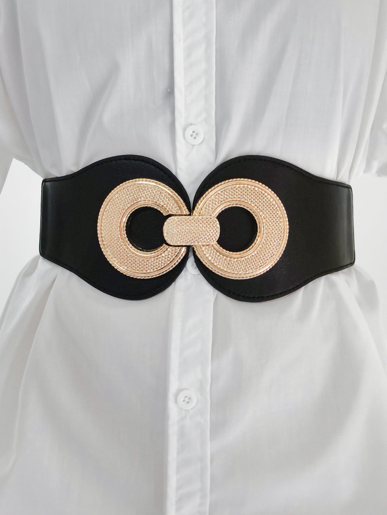 Alloy Buckle Elastic PU Belt Carauana Store