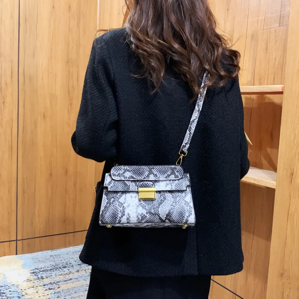 PU Leather Snakeskin Print Crossbody Bag Carauana Store