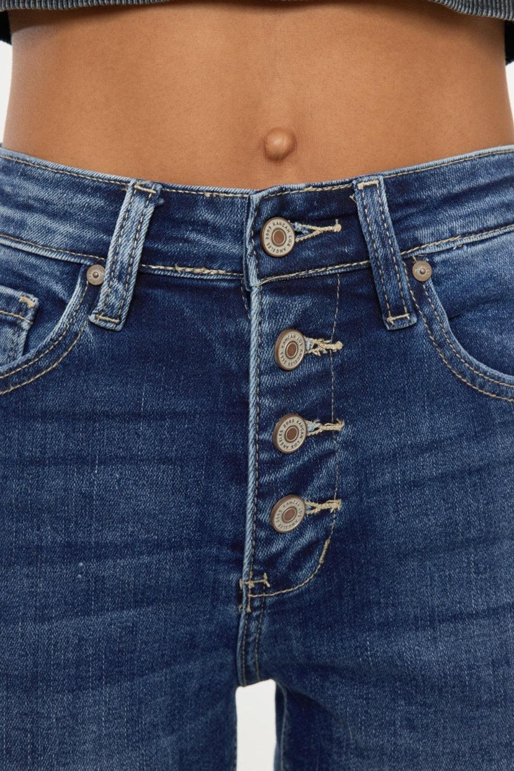 Kancan Full Size Cat's Whiskers Button Fly Denim Shorts Carauana Store
