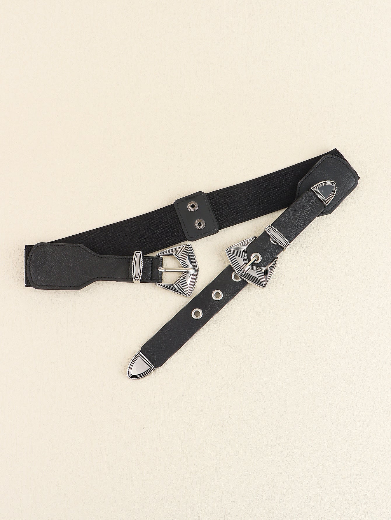 Double Buckle PU Leather Belt Carauana Store