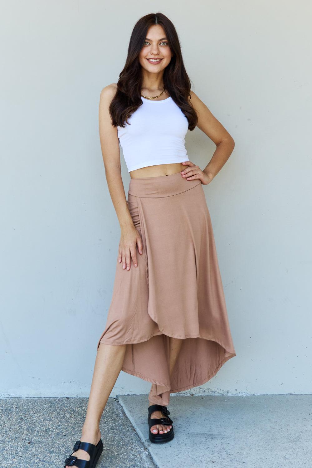 Ninexis First Choice High Waisted Flare Maxi Skirt in Camel Carauana Store