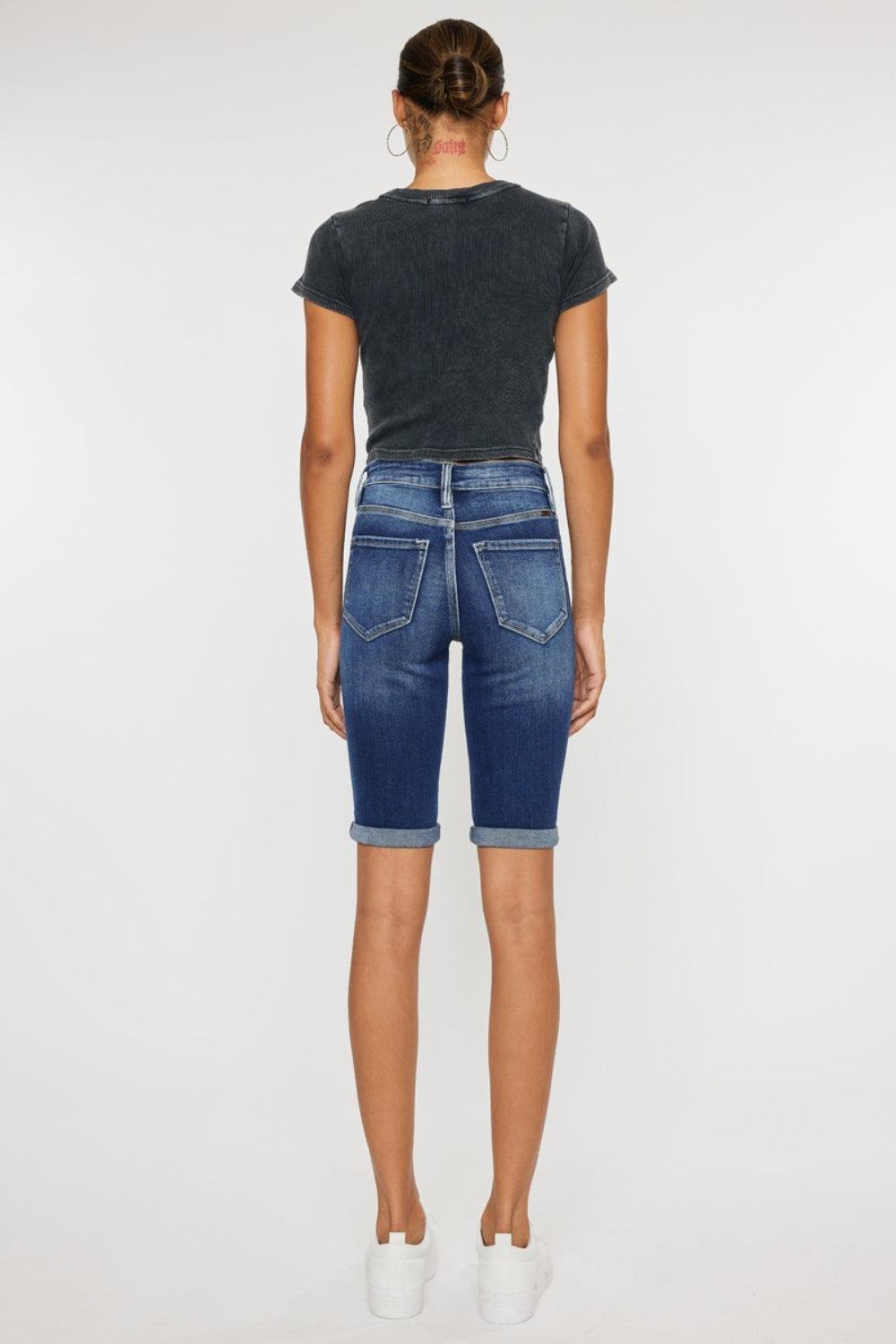 Kancan Full Size Cat's Whiskers Button Fly Denim Shorts Carauana Store