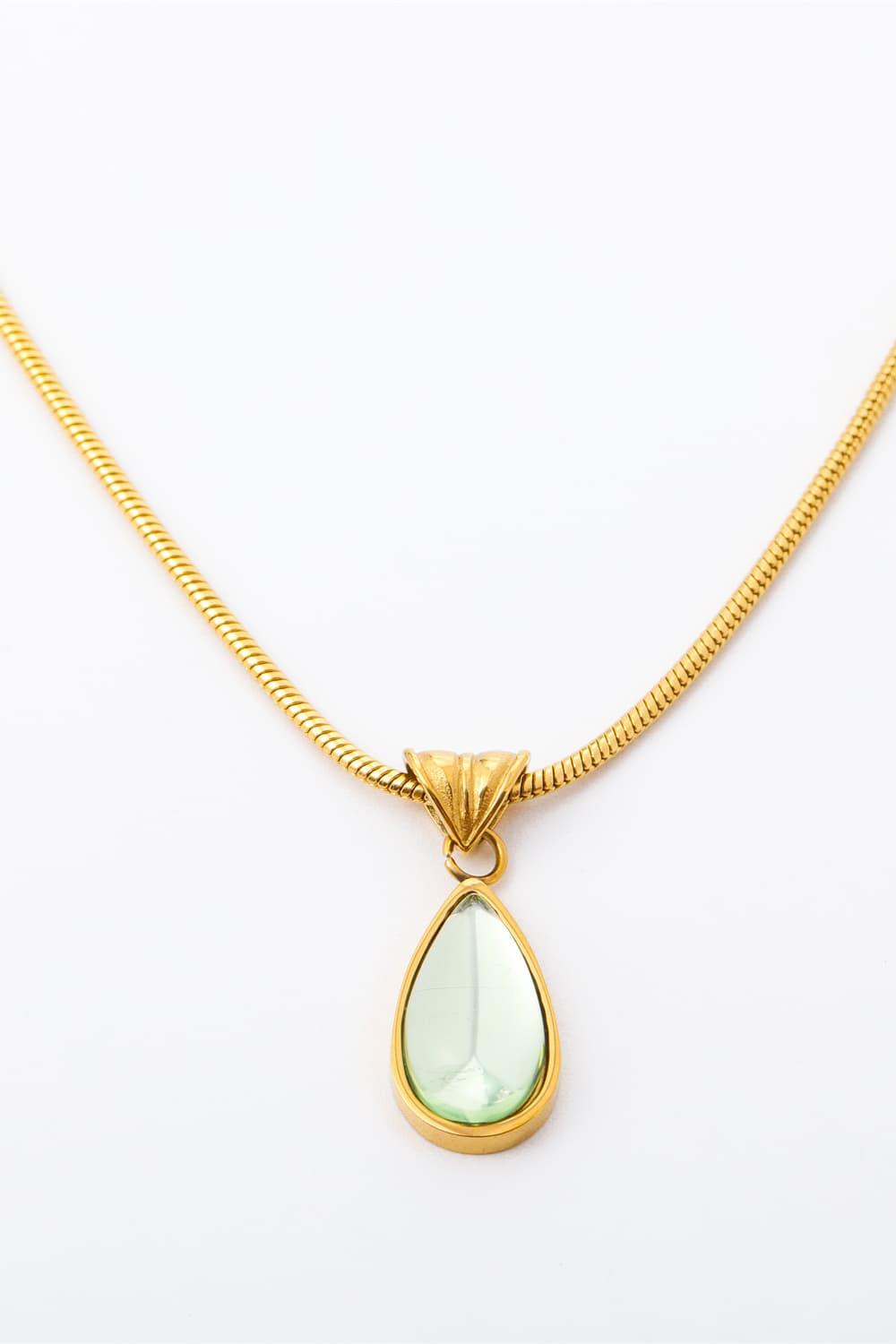 Teardrop Shape Titanium Steel Pendant Necklace Carauana Store